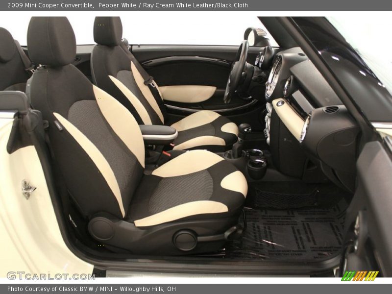  2009 Cooper Convertible Ray Cream White Leather/Black Cloth Interior