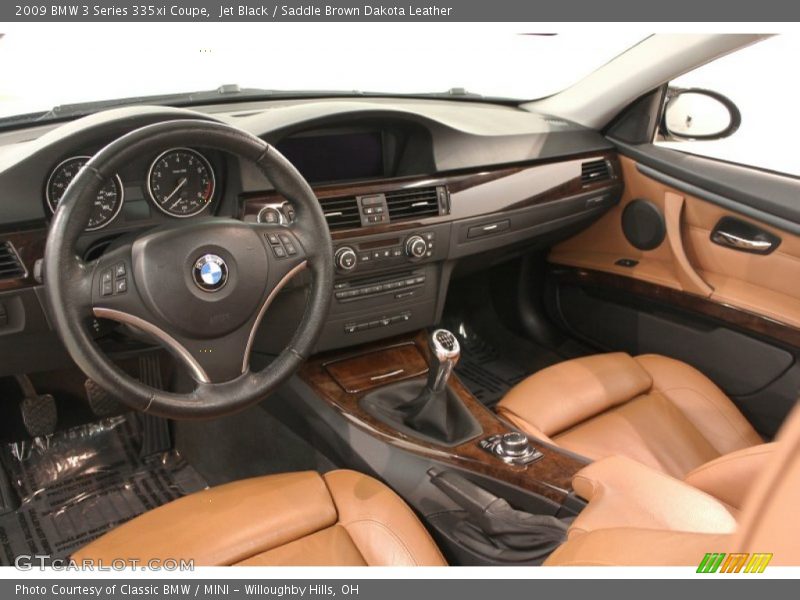 Jet Black / Saddle Brown Dakota Leather 2009 BMW 3 Series 335xi Coupe