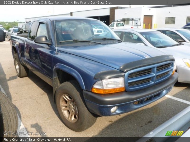 Atlantic Blue Pearl / Dark Slate Gray 2002 Dodge Dakota Sport Club Cab 4x4