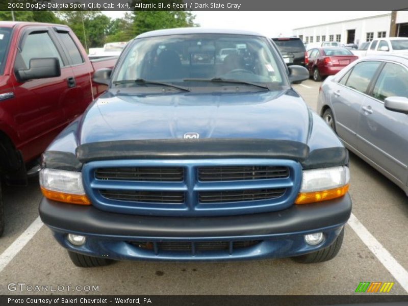 Atlantic Blue Pearl / Dark Slate Gray 2002 Dodge Dakota Sport Club Cab 4x4