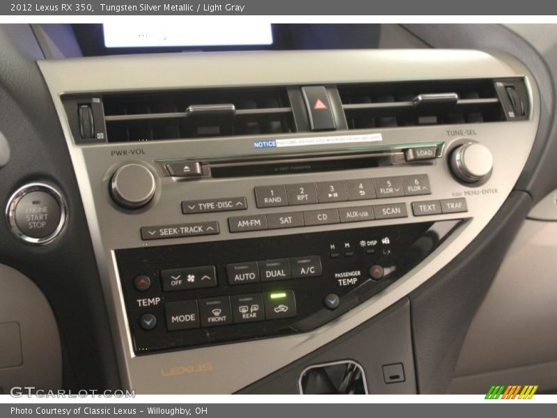 Controls of 2012 RX 350