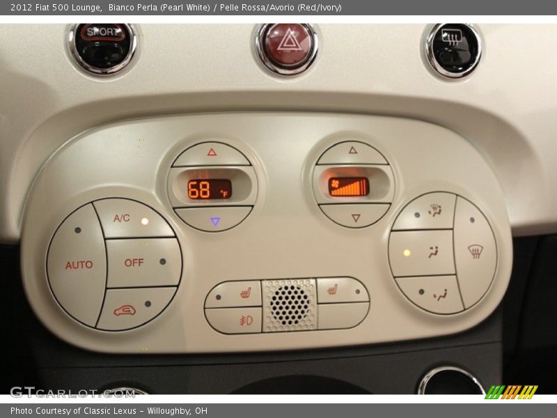 Bianco Perla (Pearl White) / Pelle Rossa/Avorio (Red/Ivory) 2012 Fiat 500 Lounge