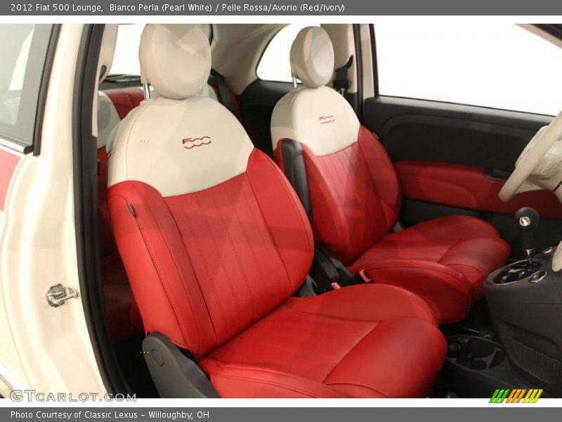 Bianco Perla (Pearl White) / Pelle Rossa/Avorio (Red/Ivory) 2012 Fiat 500 Lounge