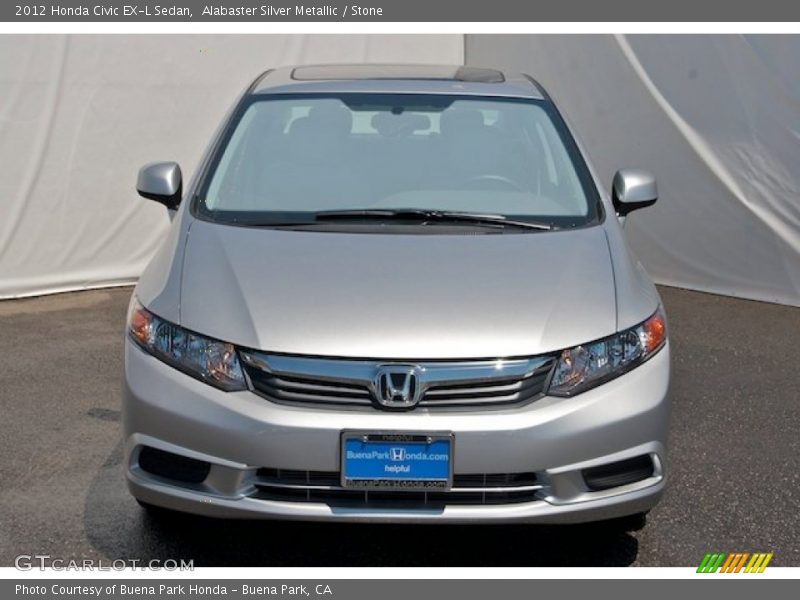 Alabaster Silver Metallic / Stone 2012 Honda Civic EX-L Sedan