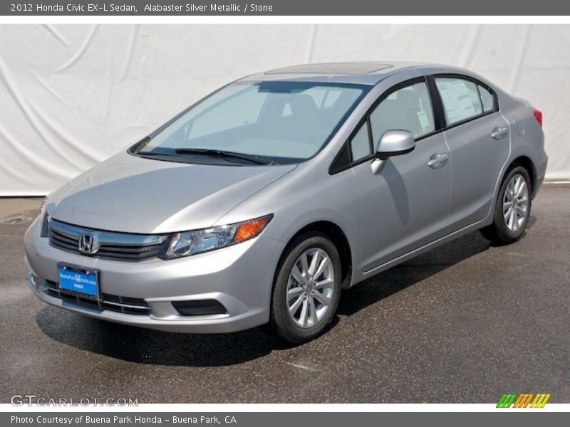 Alabaster Silver Metallic / Stone 2012 Honda Civic EX-L Sedan