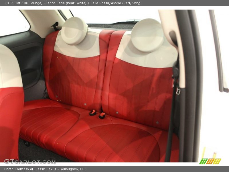 Bianco Perla (Pearl White) / Pelle Rossa/Avorio (Red/Ivory) 2012 Fiat 500 Lounge