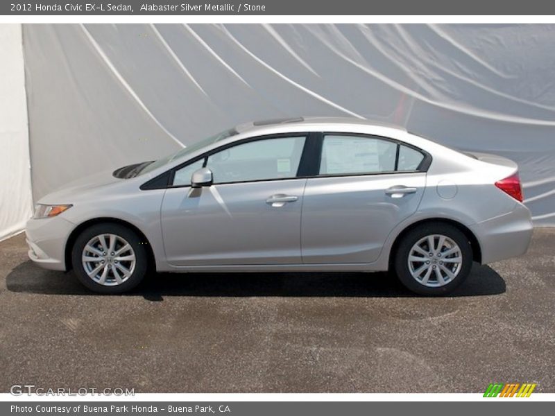 Alabaster Silver Metallic / Stone 2012 Honda Civic EX-L Sedan