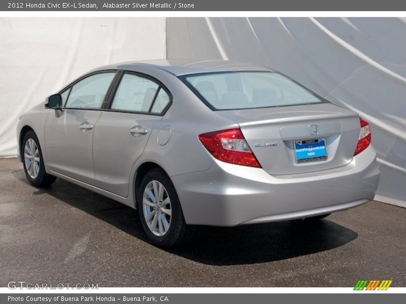 Alabaster Silver Metallic / Stone 2012 Honda Civic EX-L Sedan