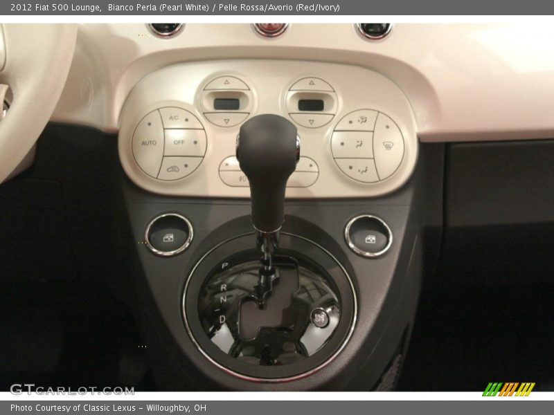 Bianco Perla (Pearl White) / Pelle Rossa/Avorio (Red/Ivory) 2012 Fiat 500 Lounge