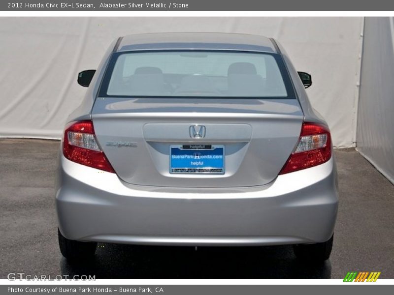 Alabaster Silver Metallic / Stone 2012 Honda Civic EX-L Sedan