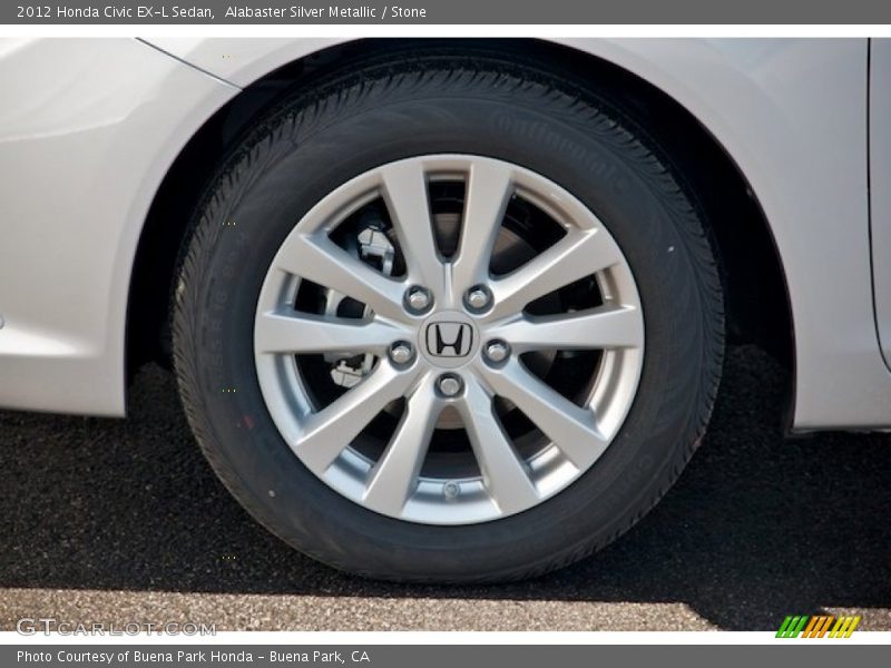 Alabaster Silver Metallic / Stone 2012 Honda Civic EX-L Sedan