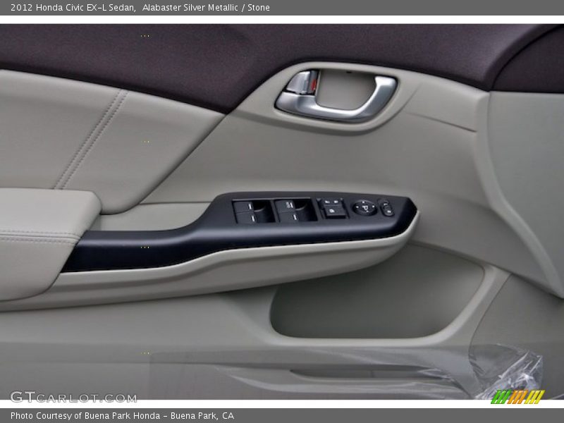 Alabaster Silver Metallic / Stone 2012 Honda Civic EX-L Sedan