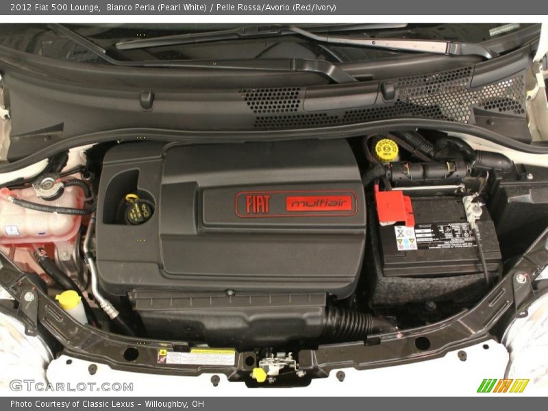 Bianco Perla (Pearl White) / Pelle Rossa/Avorio (Red/Ivory) 2012 Fiat 500 Lounge