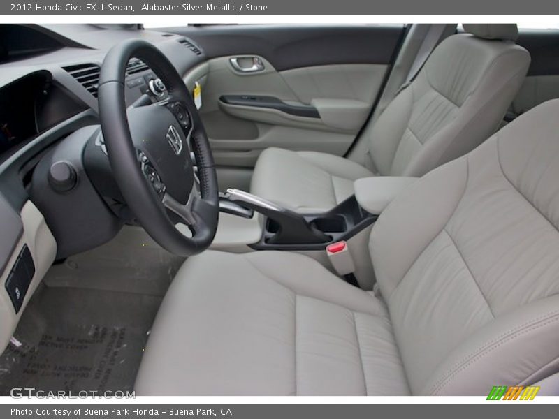 Alabaster Silver Metallic / Stone 2012 Honda Civic EX-L Sedan