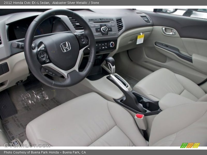 Alabaster Silver Metallic / Stone 2012 Honda Civic EX-L Sedan