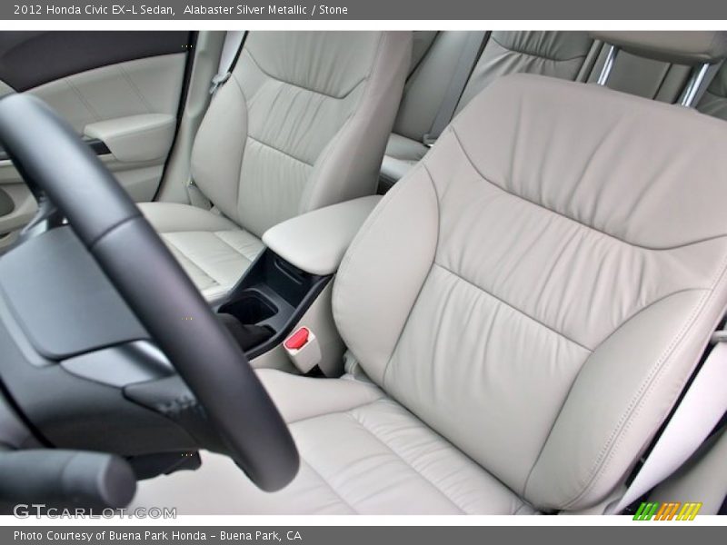 Alabaster Silver Metallic / Stone 2012 Honda Civic EX-L Sedan