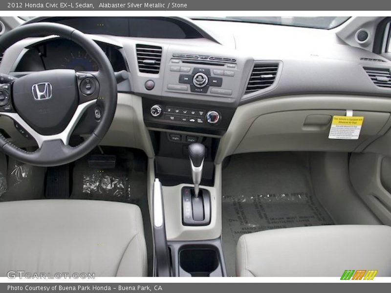 Alabaster Silver Metallic / Stone 2012 Honda Civic EX-L Sedan