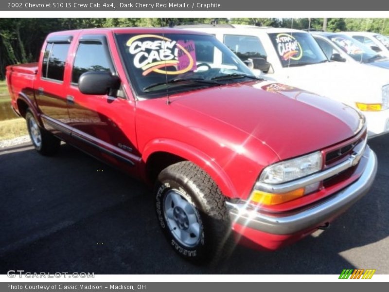 Dark Cherry Red Metallic / Graphite 2002 Chevrolet S10 LS Crew Cab 4x4