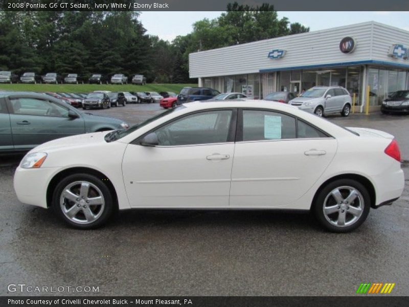 Ivory White / Ebony Black 2008 Pontiac G6 GT Sedan