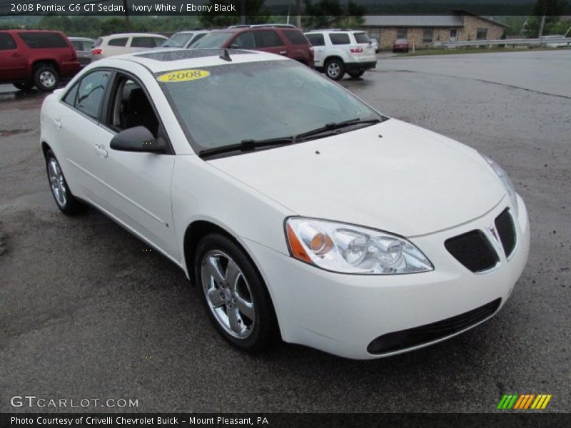 Ivory White / Ebony Black 2008 Pontiac G6 GT Sedan