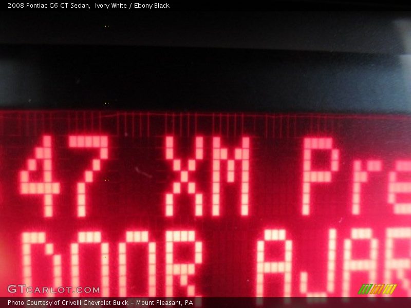 Ivory White / Ebony Black 2008 Pontiac G6 GT Sedan