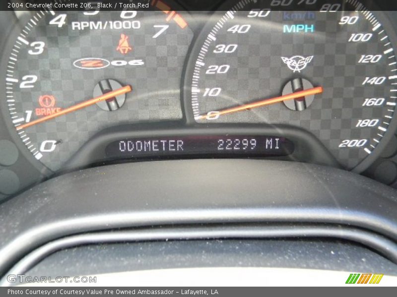 Black / Torch Red 2004 Chevrolet Corvette Z06