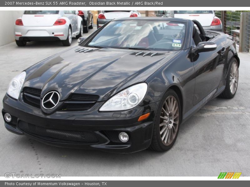 Obsidian Black Metallic / AMG Black/Red 2007 Mercedes-Benz SLK 55 AMG Roadster