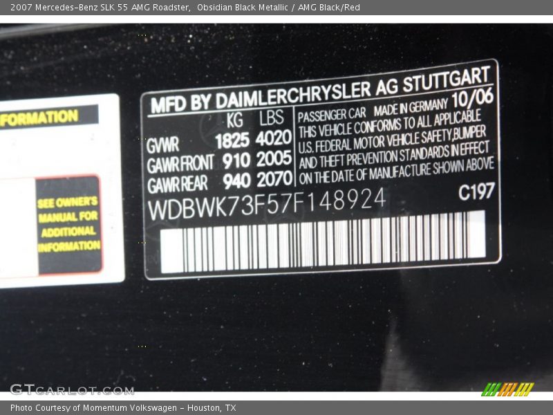 197 - 2007 Mercedes-Benz SLK 55 AMG Roadster