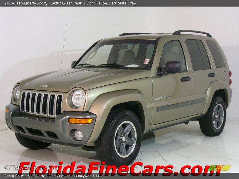 Cactus Green Pearl / Light Taupe/Dark Slate Gray 2004 Jeep Liberty Sport
