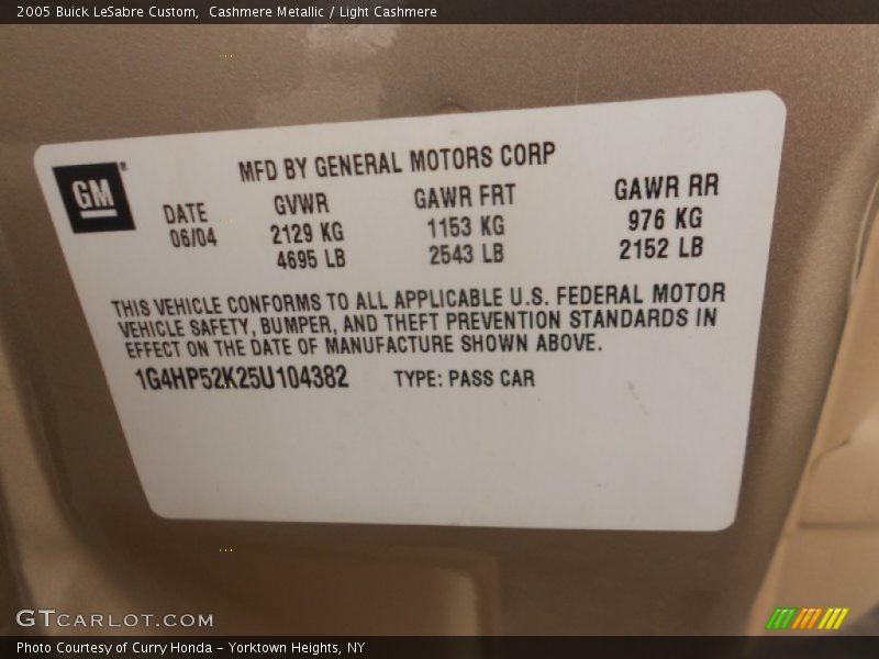 Cashmere Metallic / Light Cashmere 2005 Buick LeSabre Custom