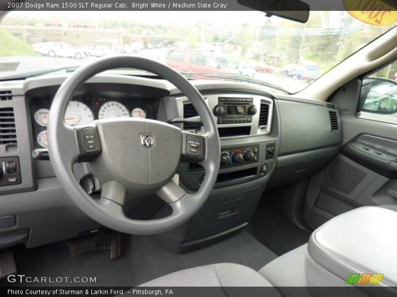 Bright White / Medium Slate Gray 2007 Dodge Ram 1500 SLT Regular Cab