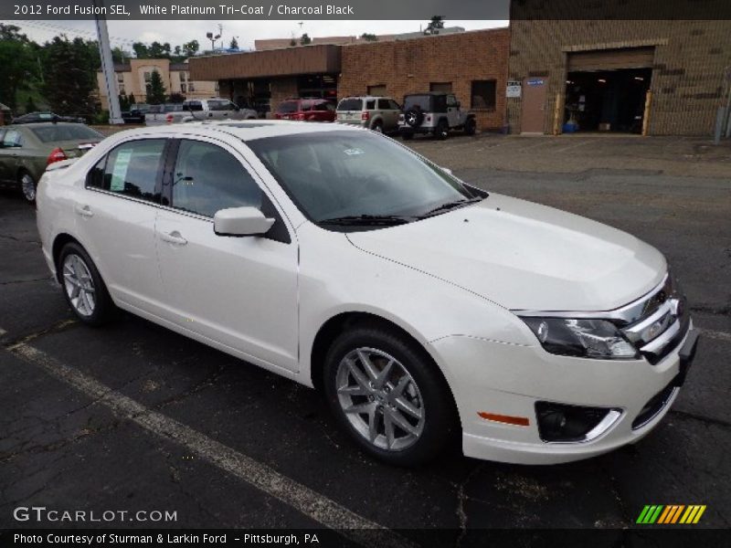 White Platinum Tri-Coat / Charcoal Black 2012 Ford Fusion SEL