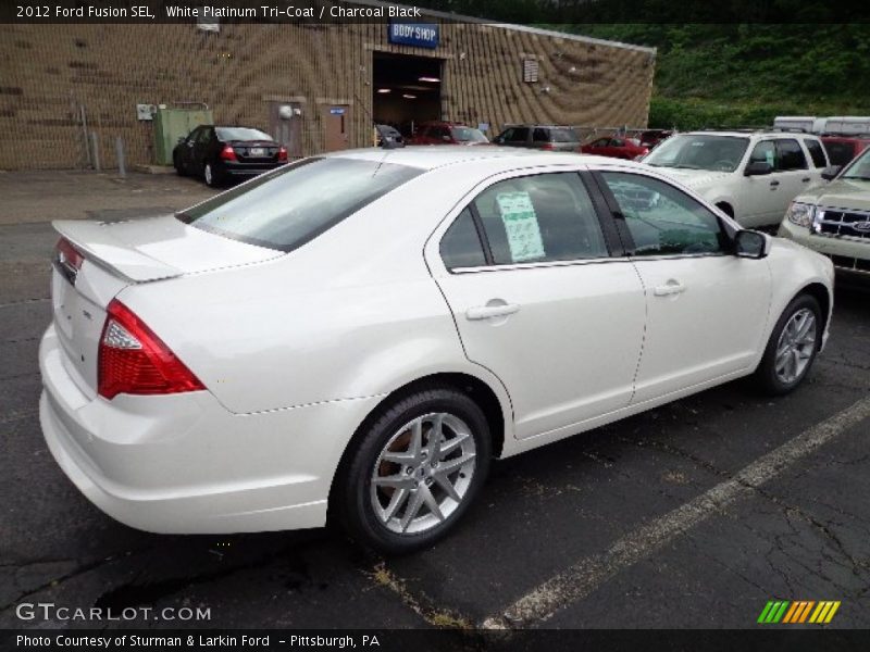 White Platinum Tri-Coat / Charcoal Black 2012 Ford Fusion SEL