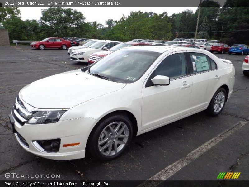 White Platinum Tri-Coat / Charcoal Black 2012 Ford Fusion SEL