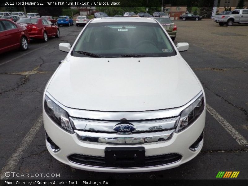 White Platinum Tri-Coat / Charcoal Black 2012 Ford Fusion SEL