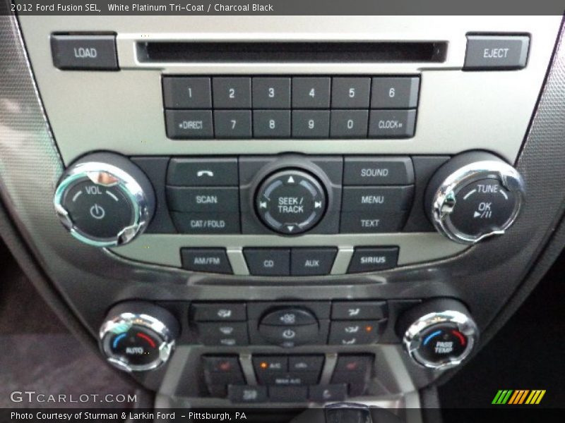 White Platinum Tri-Coat / Charcoal Black 2012 Ford Fusion SEL