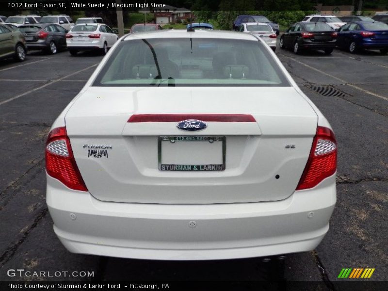 White Suede / Medium Light Stone 2012 Ford Fusion SE