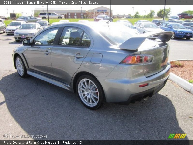 Mercury Gray / Black Recaro 2012 Mitsubishi Lancer Evolution GSR