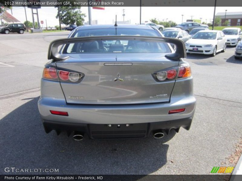 Mercury Gray / Black Recaro 2012 Mitsubishi Lancer Evolution GSR