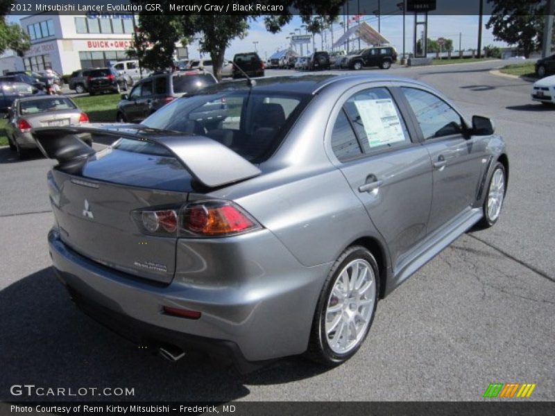 Mercury Gray / Black Recaro 2012 Mitsubishi Lancer Evolution GSR