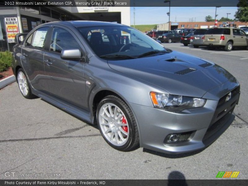 Mercury Gray / Black Recaro 2012 Mitsubishi Lancer Evolution GSR