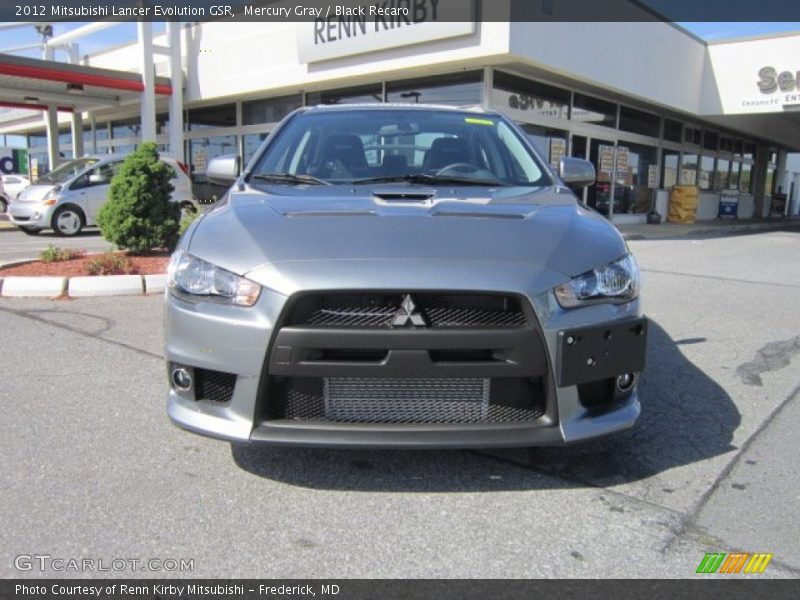 Mercury Gray / Black Recaro 2012 Mitsubishi Lancer Evolution GSR
