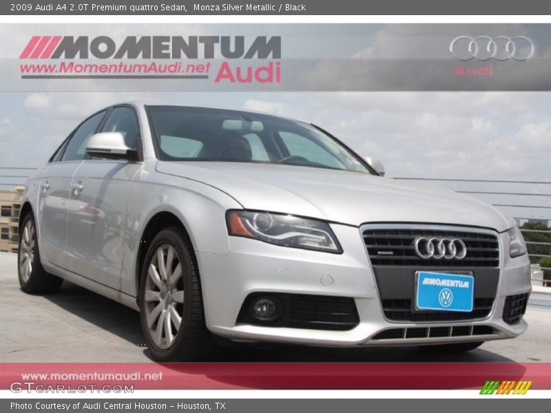 Monza Silver Metallic / Black 2009 Audi A4 2.0T Premium quattro Sedan