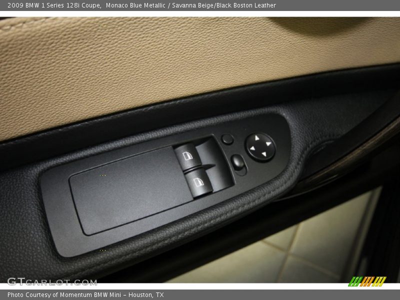 Monaco Blue Metallic / Savanna Beige/Black Boston Leather 2009 BMW 1 Series 128i Coupe