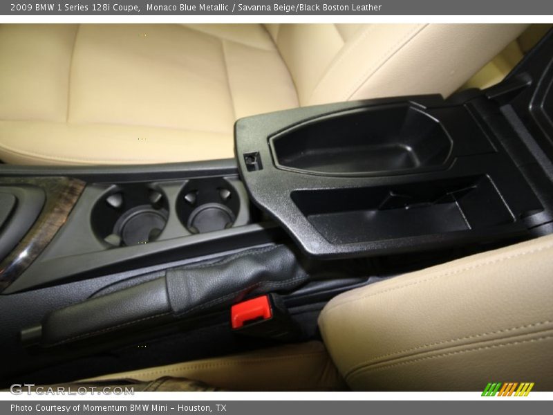 Monaco Blue Metallic / Savanna Beige/Black Boston Leather 2009 BMW 1 Series 128i Coupe