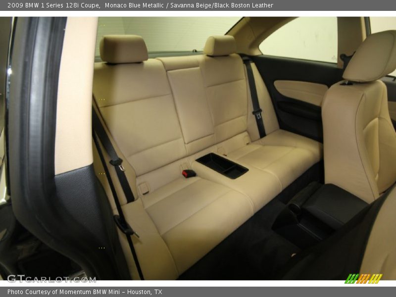 Monaco Blue Metallic / Savanna Beige/Black Boston Leather 2009 BMW 1 Series 128i Coupe