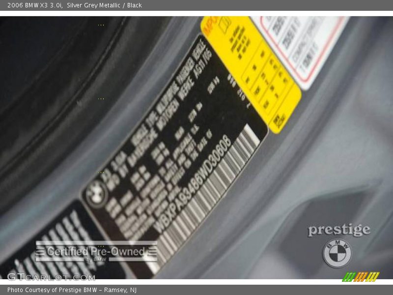 Silver Grey Metallic / Black 2006 BMW X3 3.0i