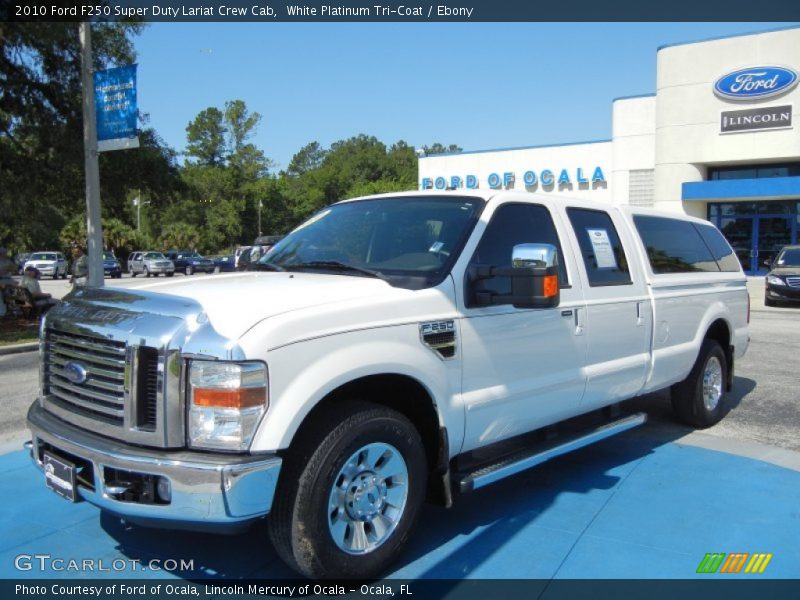White Platinum Tri-Coat / Ebony 2010 Ford F250 Super Duty Lariat Crew Cab