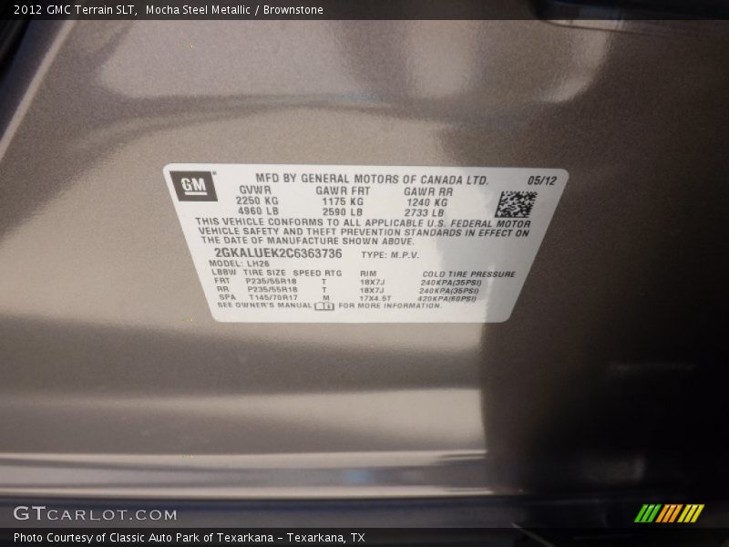 Mocha Steel Metallic / Brownstone 2012 GMC Terrain SLT
