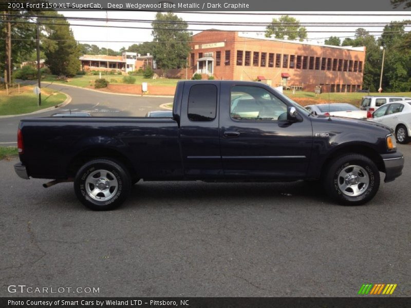 Deep Wedgewood Blue Metallic / Dark Graphite 2001 Ford F150 XLT SuperCab